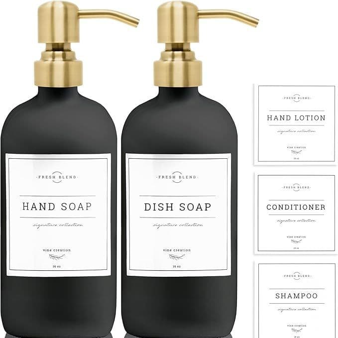 500ml brown stainless steel pump hand soap dispenser bottle shampoo soap water lotion dishwashing liquid pump bottle glass bottle