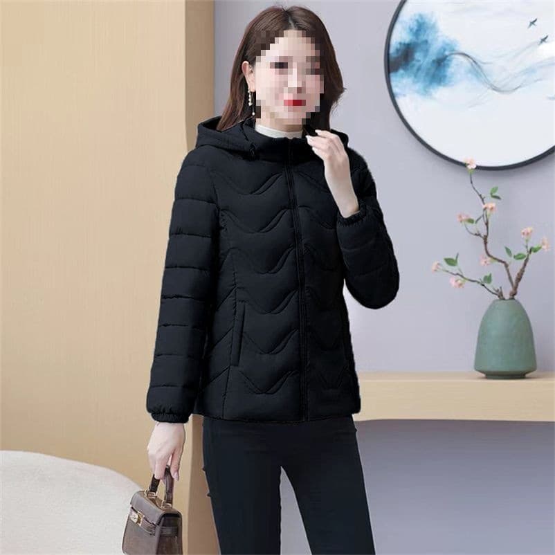 New Hooded Lightweight Cotton Jacket for Women, Short Style for Middle-Aged and Elderly Mothers, Winter Thin Fashionable Cotton Coat