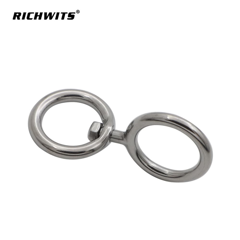 Fishing gear swivel, stainless steel figure-eight buckle, universal rotating ring, dog leash, keychain, carabiner, clothing, bag, and accessories.