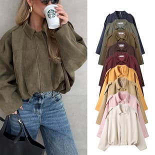 In Stock Cross-Border Women's Clothing Wholesale European & American Style Suede Loose Jacket Autumn Fleece Pilot Bomber Jacket 9 Colors Available