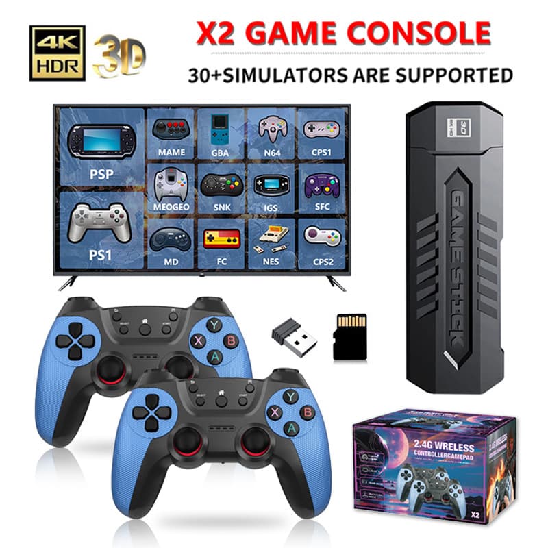 Wireless 4K Dual Connection Game Console X2 Blue Home Gaming Platform PS3 Compatible High Definition Gaming Controller