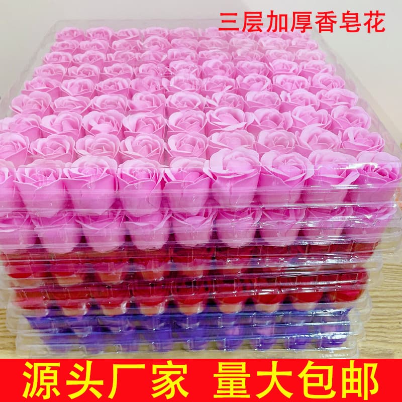 Valentine's Day Soap Flower Heads No Base Soap Flower Decorative Gift Box Matching No Base Artificial Flower Factory Wholesale