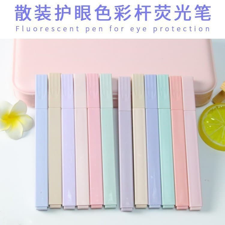Soft Tip Morandi Bag Fluorescent Note Marker Colored Broad Stroke Highlighter Pen Student Creative 6 Color Journal Fluorescent Pen