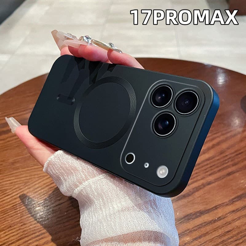 Compatible with iPhone 17 Pro Max Phone Case, Frosted Solid Color Metallic Paint Magnetic Apple 16/15 Drop-Resistant Soft Case X
