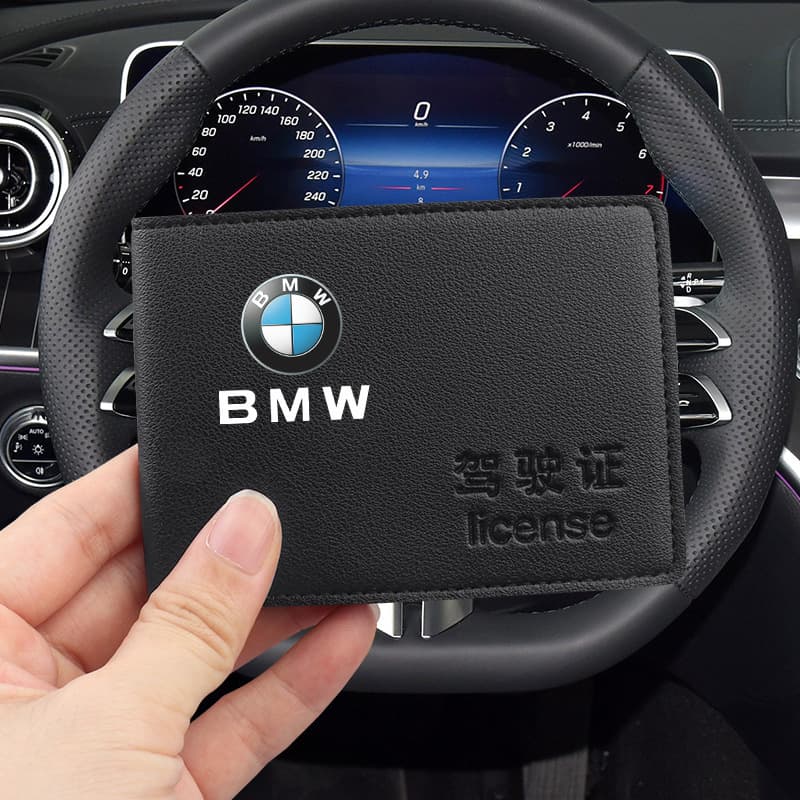 Compatible with BMW 3 Series 320Li, 5 Series 525Li, X1, X3, X5, X6 Driver's License Cover, Vehicle Registration and License 2-in-1 Case