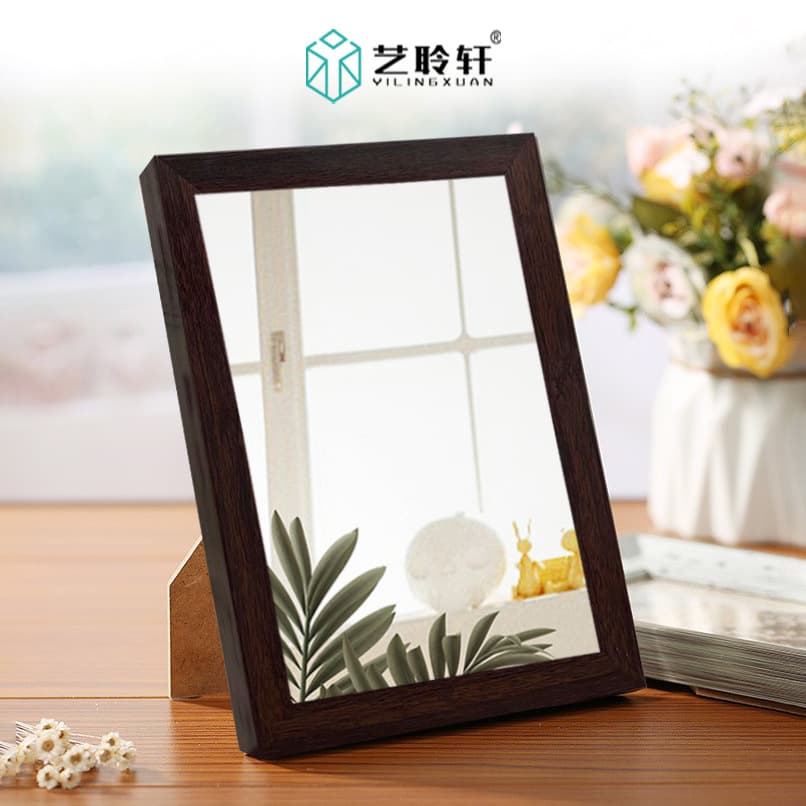 Cross-border Custom Solid Wood Mirror Frame, Imitation Solid Wood PS Foam Mirror Frame, Density Ornament, Chinese-style Anime Mirror Frame