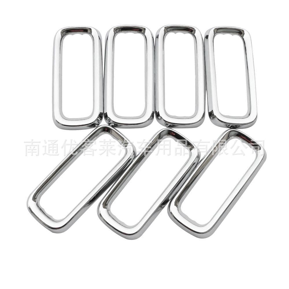Silver Plated Car Front Grille Frame Modification Accessories 7-Piece Set Compatible with Jeep Compass Free Style