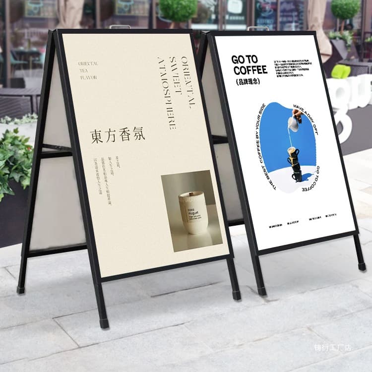 Outdoor Advertising Board, A-Frame Kt Board Stand, Recruitment Poster Display Stand with Stand Base