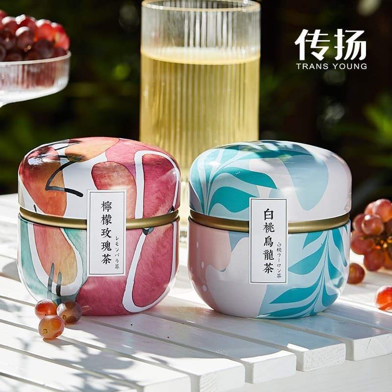 New Tea Canister Flower Tea Iron Can Wedding Candy Sealed Food Packaging Jar Candle Jar Jewelry Box Tinplate Can
