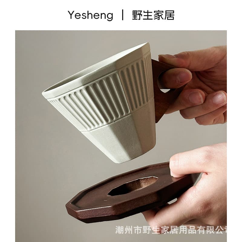 Medieval style creative stoneware coffee cup mug high-end niche exquisite American latte coffee ceramic special cup