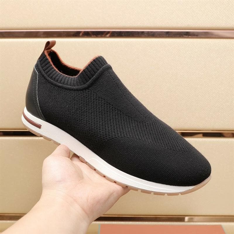European Trend Men's Light Luxury New Mesh Breathable Slip-On Casual Shoes, European and American Brand Flyknit Shoes