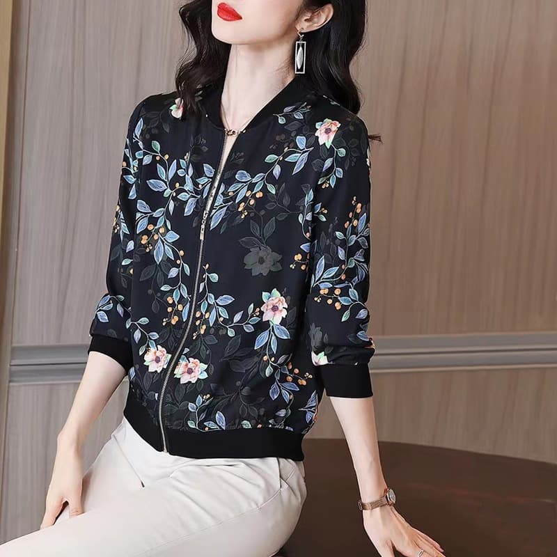 2026 Summer New American Retro Jacket for Women Middle-aged Mother Spring Autumn Cardigan Baseball Jacket