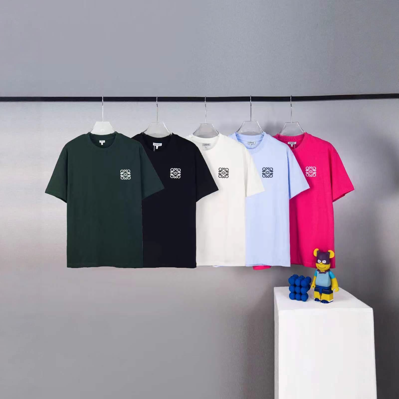 Cross-border 25ss Luo family high quality chest classic 3D letter embroidery streetwear fashion men's crewneck T-shirt