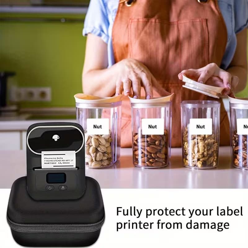 Mini Thermal Label Printer Storage Case for Phomemo M110 Label and Data Cable Storage