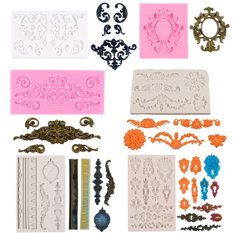 European Vintage Relief Resin Mold DIY Fondant Cake Decoration Chocolate Plaster Clay Silicone Mold