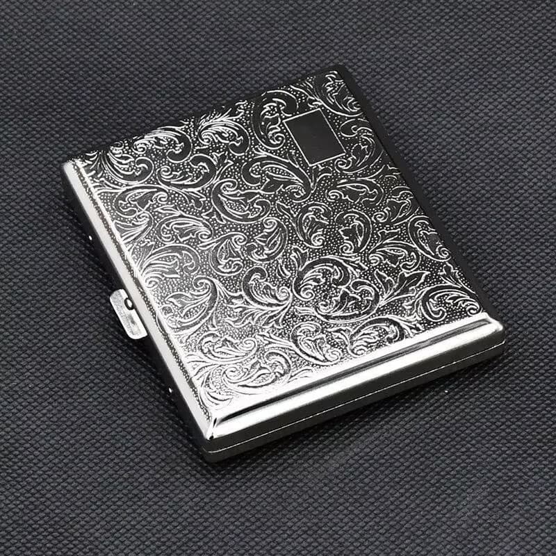 Creative Engraved Metal Cigarette Case for Men, Flip-Top Metal Cigarette Holder, Portable Cigarette Case, Wholesale