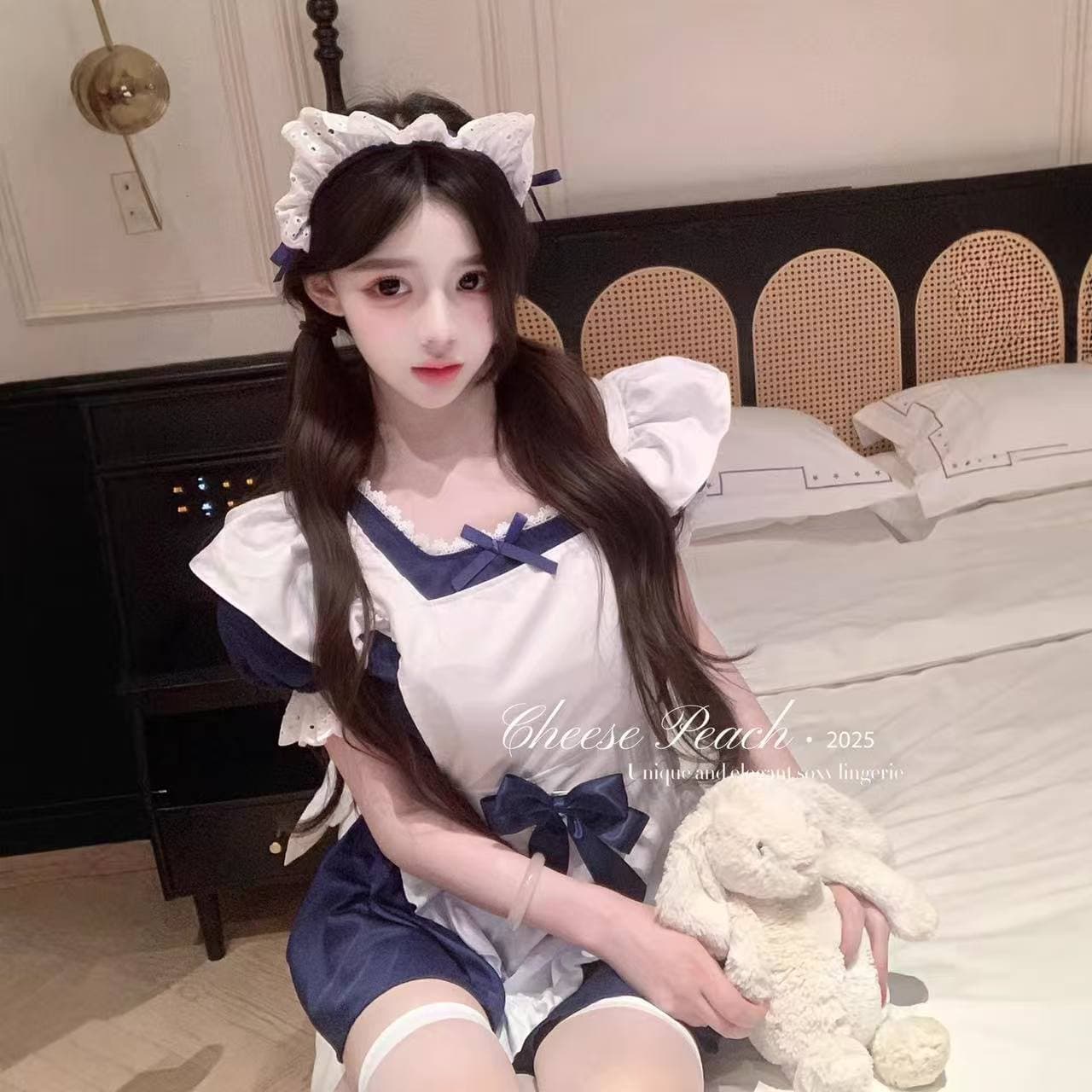 Maid Costume Japanese Anime Cute Student Dress Lolita Cosplay Set Plus Size Uniform