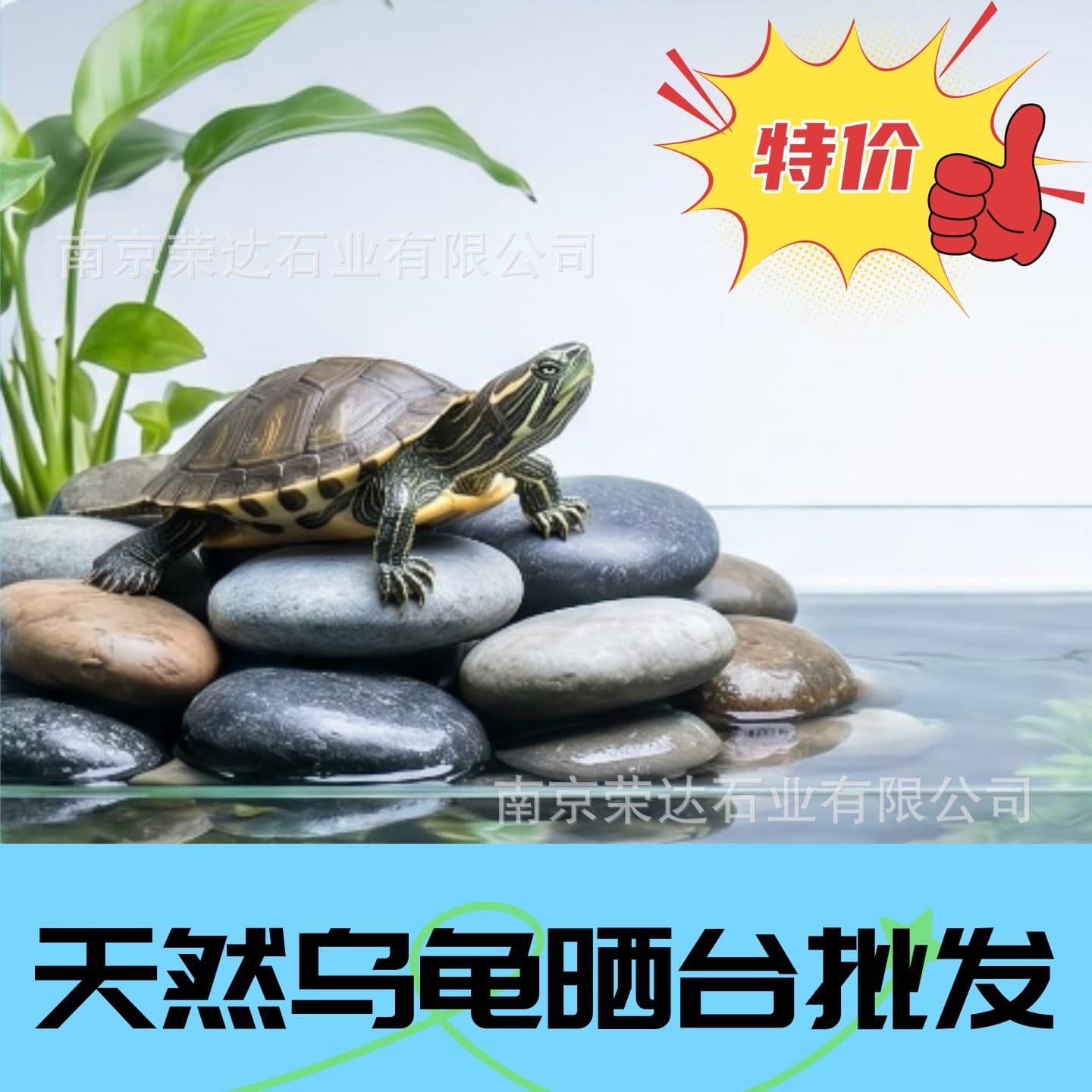 Natural Flat Cobblestone Turtle Basking Platform, Wet-Dry Basking Climbing Stone for Turtle Tank, Aquarium Landscape Decoration Raw Stone
