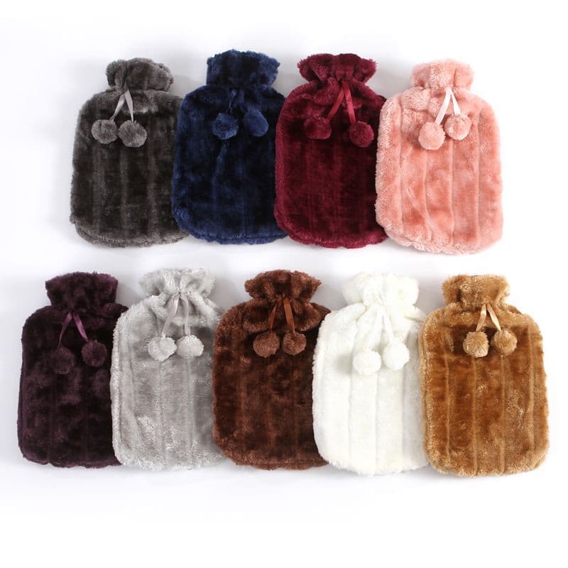 New Rubber Hot Water Bag PVC Hot Water Bag Plush Cloth Cover Imitation Rabbit Fur Cover Hand Warmer Hot Water Bag In Stock