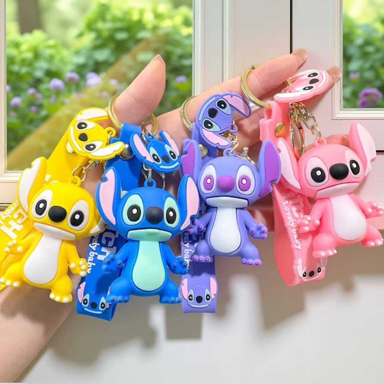 Cartoon Stitch key chain pendant school bag car key chain accessories claw machine cute children's toys wholesale