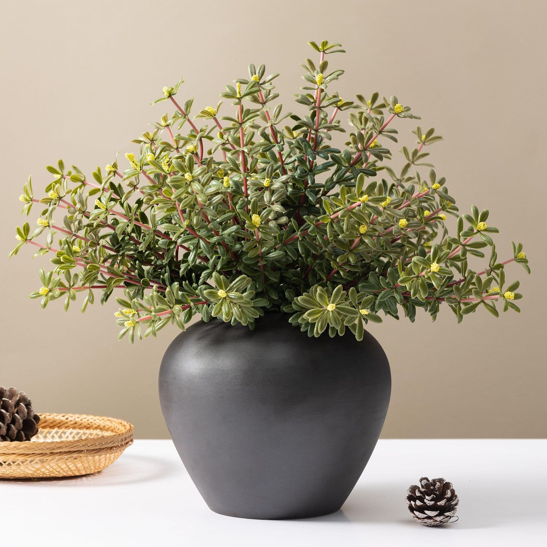 Artificial Portulaca Sun Plant High Broadleaf Myrtle Home Balcony Decorative Potted Succulent Flower