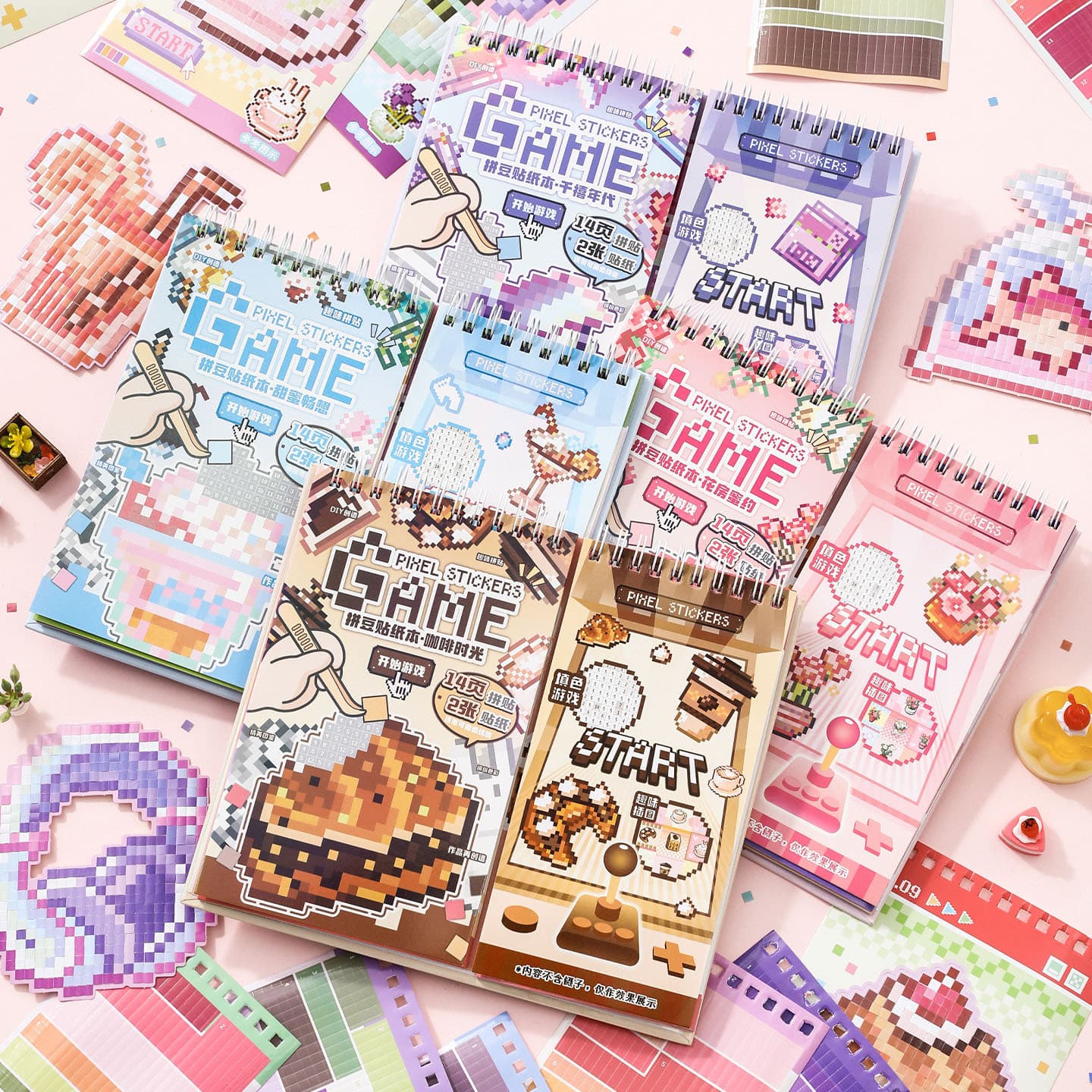 Xinmo Perler Bead Game Machine Series Sticker Book 2.0 Score Coil Pixel Style Game Book Children's Educational Journal