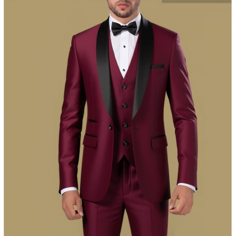 2025 New Men's Business Casual Suit Set for Wedding Banquet Host Groom Tuxedo Three-Piece Suit
