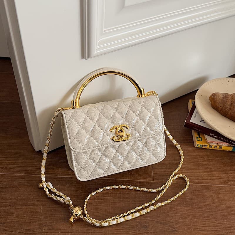 Small Fragrance Style Women's Bag Diamond Quilted Stitched Shoulder Square Bag Light Luxury Hot-Selling Crossbody Chain Bag Handbag Small Tote