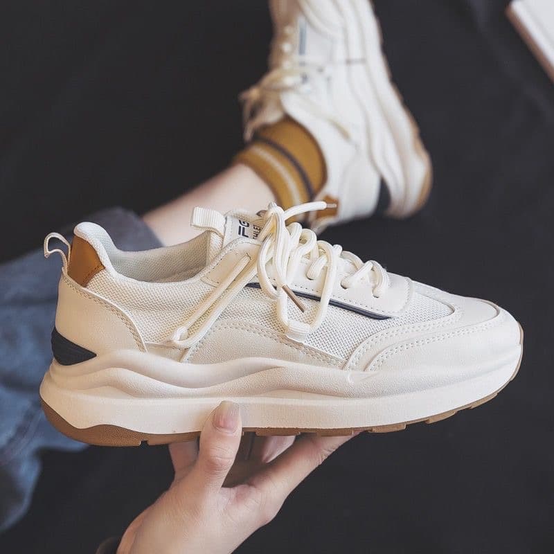 2024 Spring/Summer New Women's Ins Chunky Sneakers Korean Style Casual Shoes for Students Versatile White Sneakers Trendy