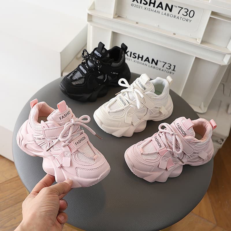 Spring and Autumn New Children's Sports Shoes Boys Chunky Sneakers Toddler Running Shoes Anti-Slip Soft Sole Baby Shoes Drop Shipping