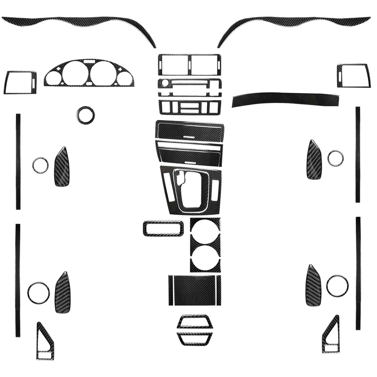 Compatible with 1998-2005 BMW E46 3 Series Center Console Vent and Gear Shift Panel Carbon Fiber Car Interior Modification