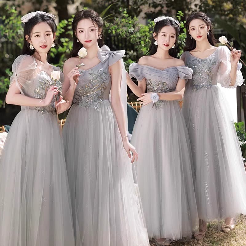 2026 New Summer-Fall Bridesmaid Dress Adult Formal Graduation Host Fairy Dress High-End Elegant Sister Dress