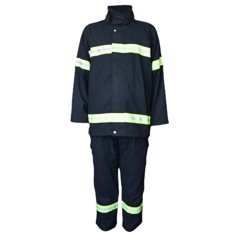 02-style single-layer fire suit with provincial inspection report, all-cotton flame-retardant five-piece set