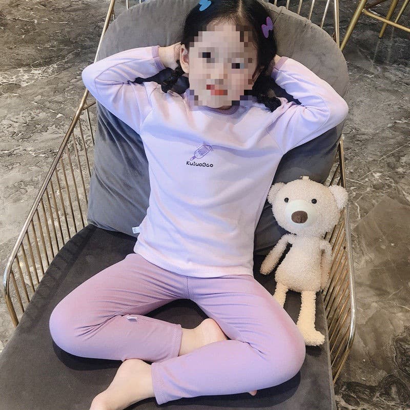 Children's Autumn and Winter Thermal Underwear Set for Boys and Girls, Ages 0-10, New Style, Velvet Fabric, Two-Piece Long Sleeve Top and Bottom