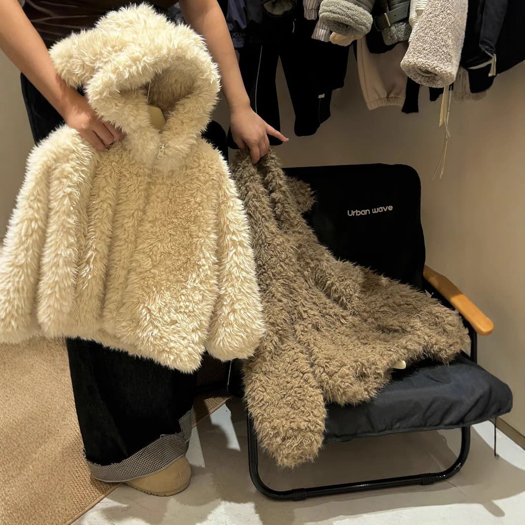 Women's Rabbit Ear Lambswool Coat 2025 Winter New Style Loose Thick Cotton-padded Outerwear Fluffy Cardigan Top