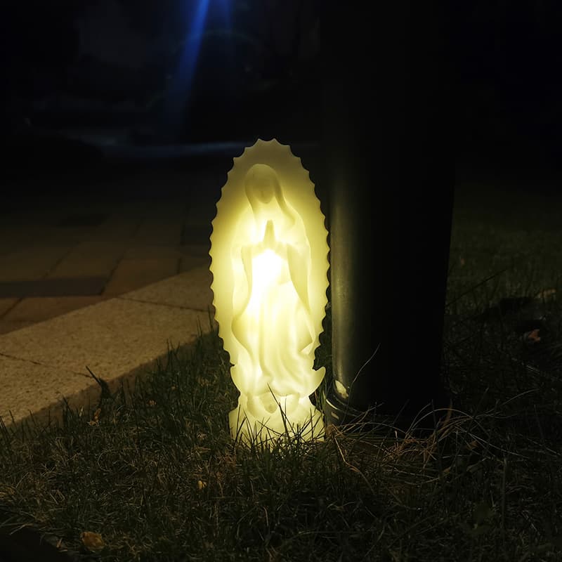 Solar Virgin Mary Nighttime Indoor Outdoor Ambience Decoration Resin Craft