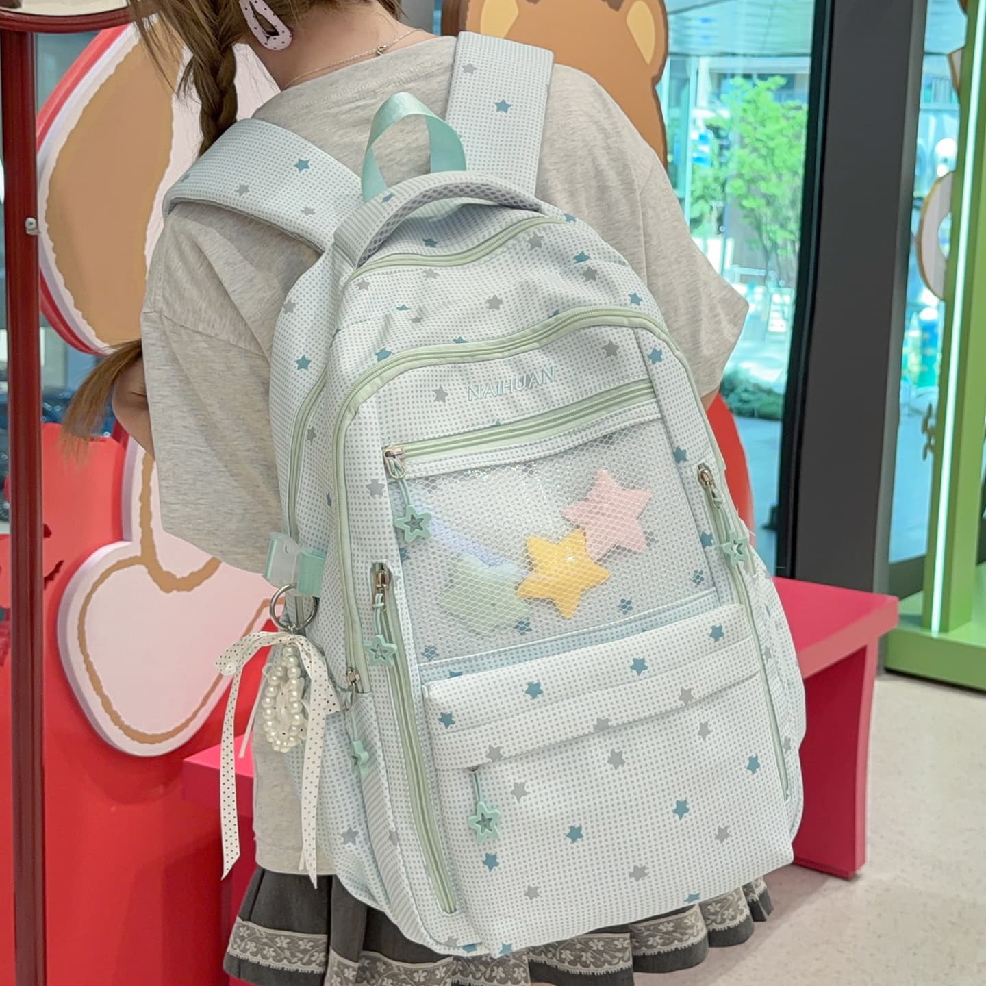 Junior high school student schoolbag female high-looking ins style Korean large-capacity backpack high school student elementary school student ultra-light backpack