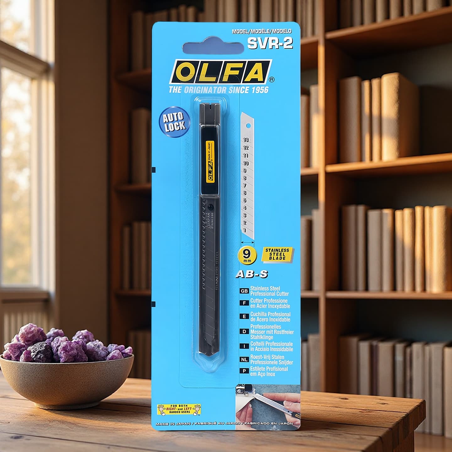 Japan Original OLFA Alliwa Utility Knife Wholesale 9mm Car Clothes Small Paper Knife SVR-2 Stainless Steel Film Knife