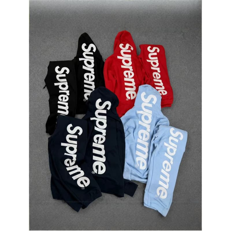 Cross-border Supreme 25FW Satin Hooded classic embroidered large logo hooded sweatshirt