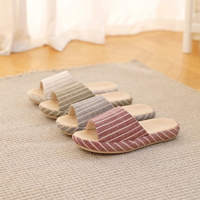 Cotton Linen Slippers for Women Summer Indoor Couple Anti-slip Breathable Spring Autumn Men High Heel Home Use Four Seasons Soft Sole Wood Floor