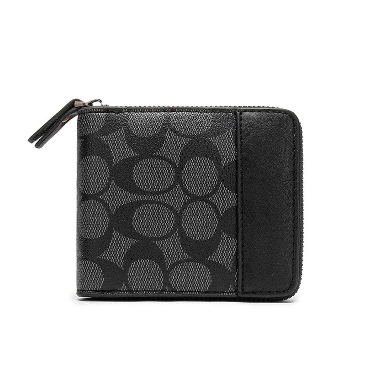 Men's Wallet Short Zipper Wallet Large Capacity Multi-Card Holder Small Clutch Business Coin Purse Factory Wholesale Wallet