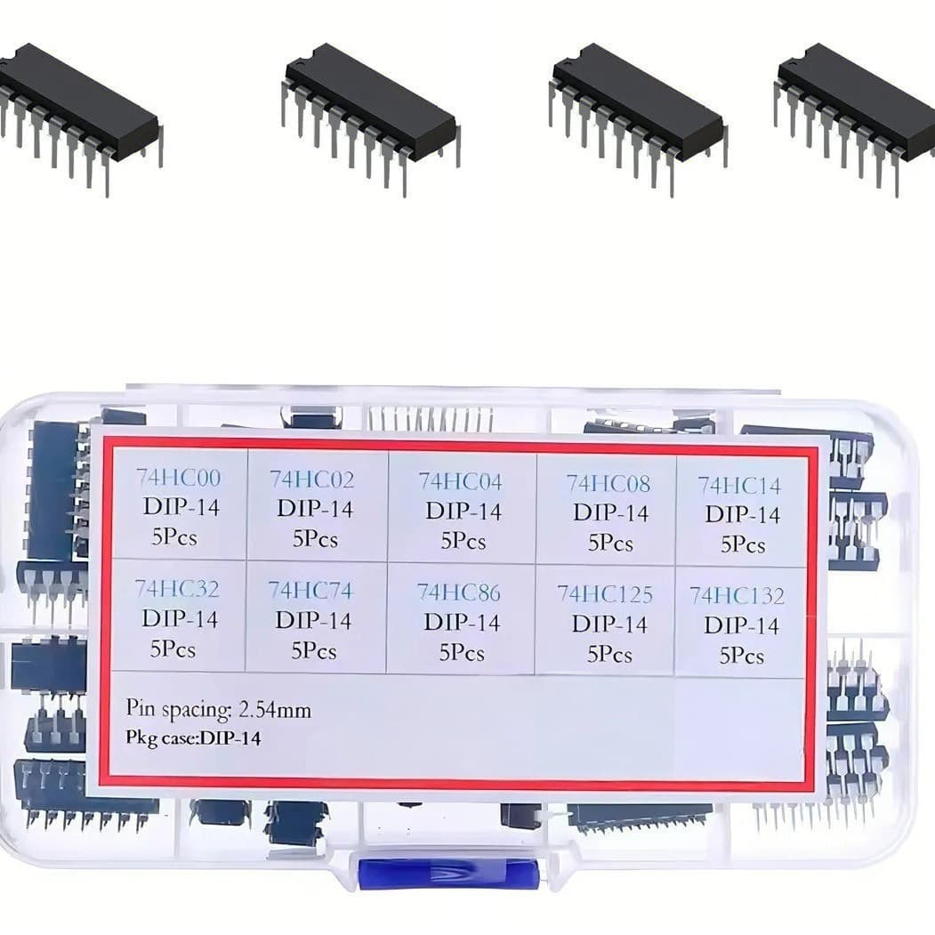 10 types of integrated circuit IC chips DIP 74HC series 00/02/04/08/86/125/74HC132 mixed