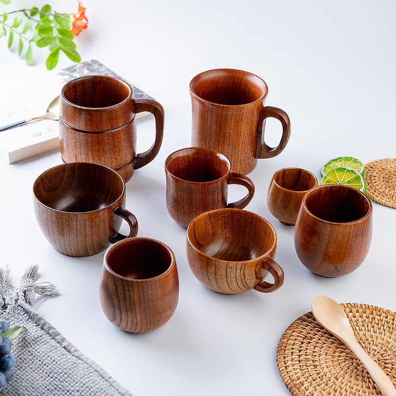 Manufacturer Wholesale Jujube Wood Solid Wood Cups, Large Belly Cups, Tea Cups, Wooden Mugs, Beer Cups, Coffee Cups, Tableware