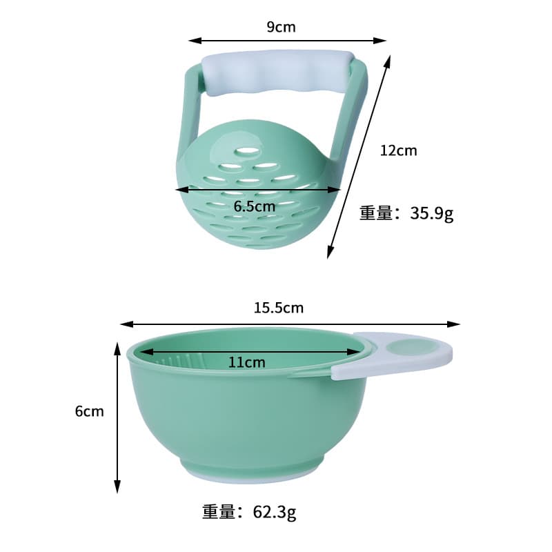 Baby Food Grinding Bowl PP+TPE Manual Feeding Bowl Children's Feeding Utensils Set Maternal and Infant Supplies Wholesale