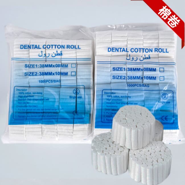 For export only beauty dental cotton rolls 8×38 dental cotton nasal packing strips 10×38 absorbent cotton rolls cotton swabs