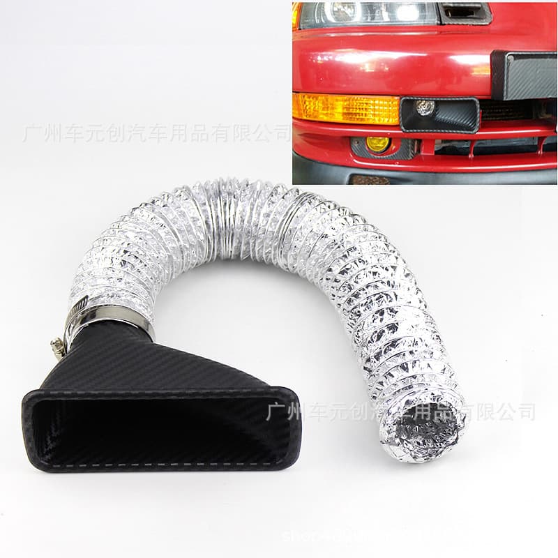 Cross-border Drop Shipping Car Modification Carbon Fiber Texture Air Intake Vent Square Round Front Bumper Custom Air Duct Outlet