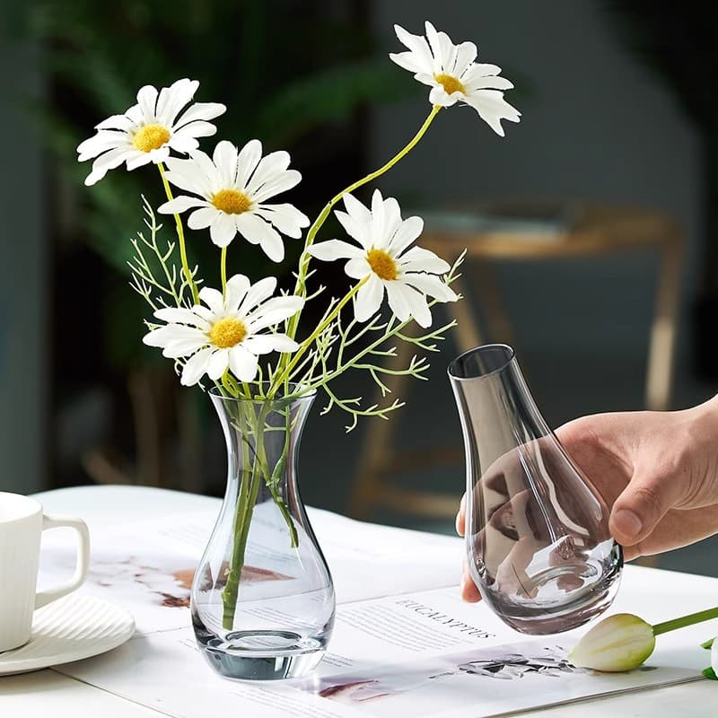 Hotel Single Flower Small Fresh Glass Vase Ins Style High Appearance Hydroponic Flower Arrangement Living Room Dining Table Desktop Mini