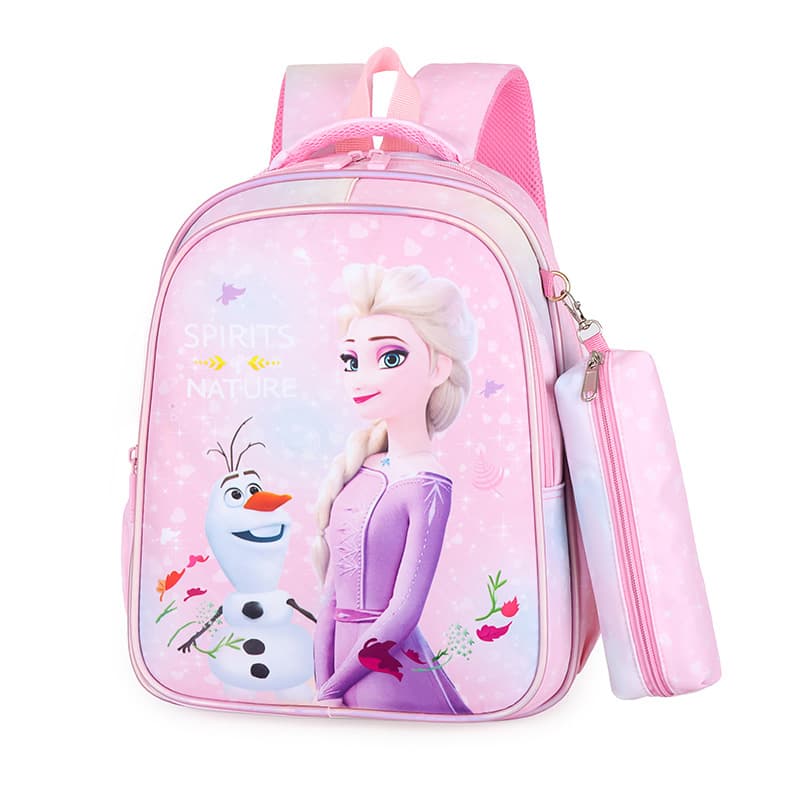 New Ice Snow Princess Kids Backpack Kindergarten School Bag Cartoon Little Princess Student Shoulder Backpack for Boys and Girls