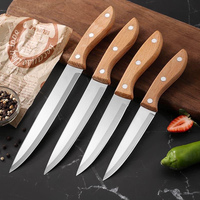 Yangjiang factory direct household kitchen stainless steel multi-purpose knife with wooden handle, fruit knife, utility knife, meat knife, chef knife