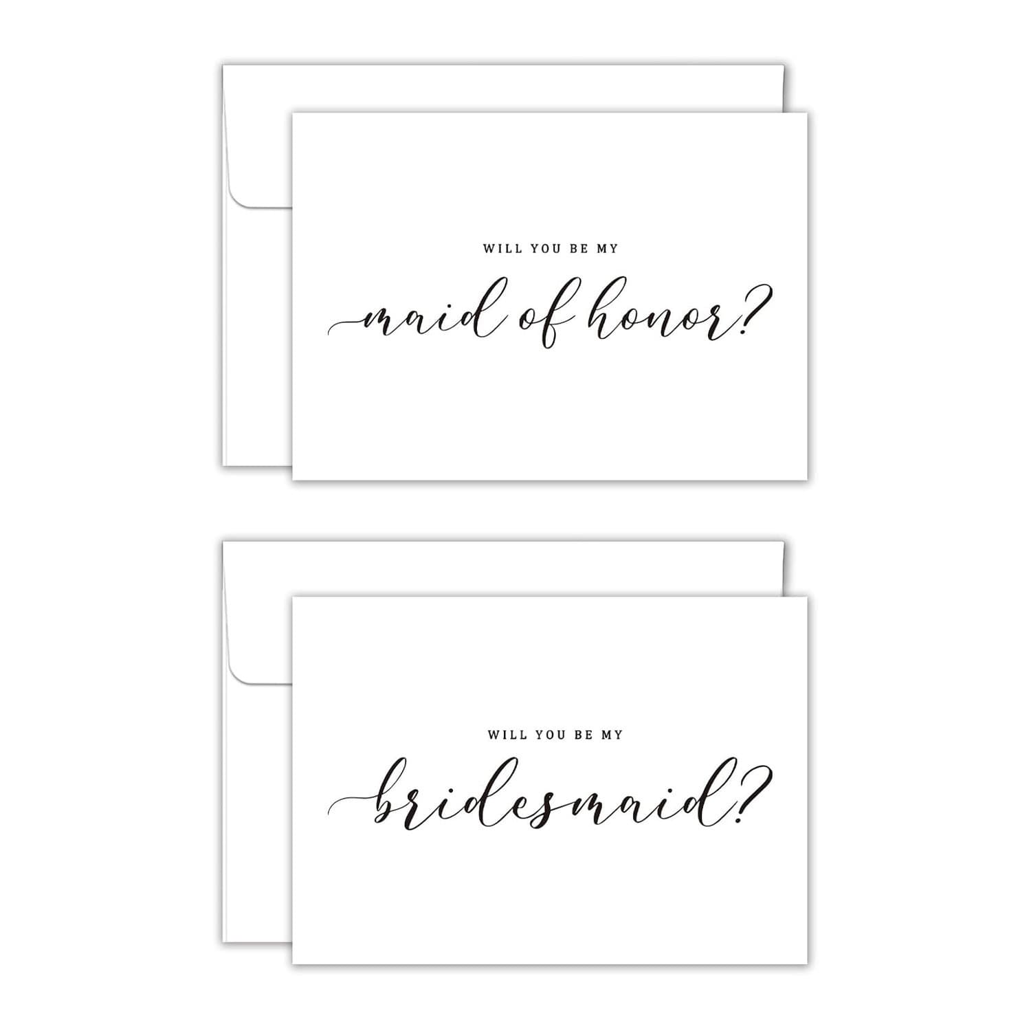 4 Bridesmaid Cards 2 Maid of Honor Cards Will You Be My Bridesmaid Card